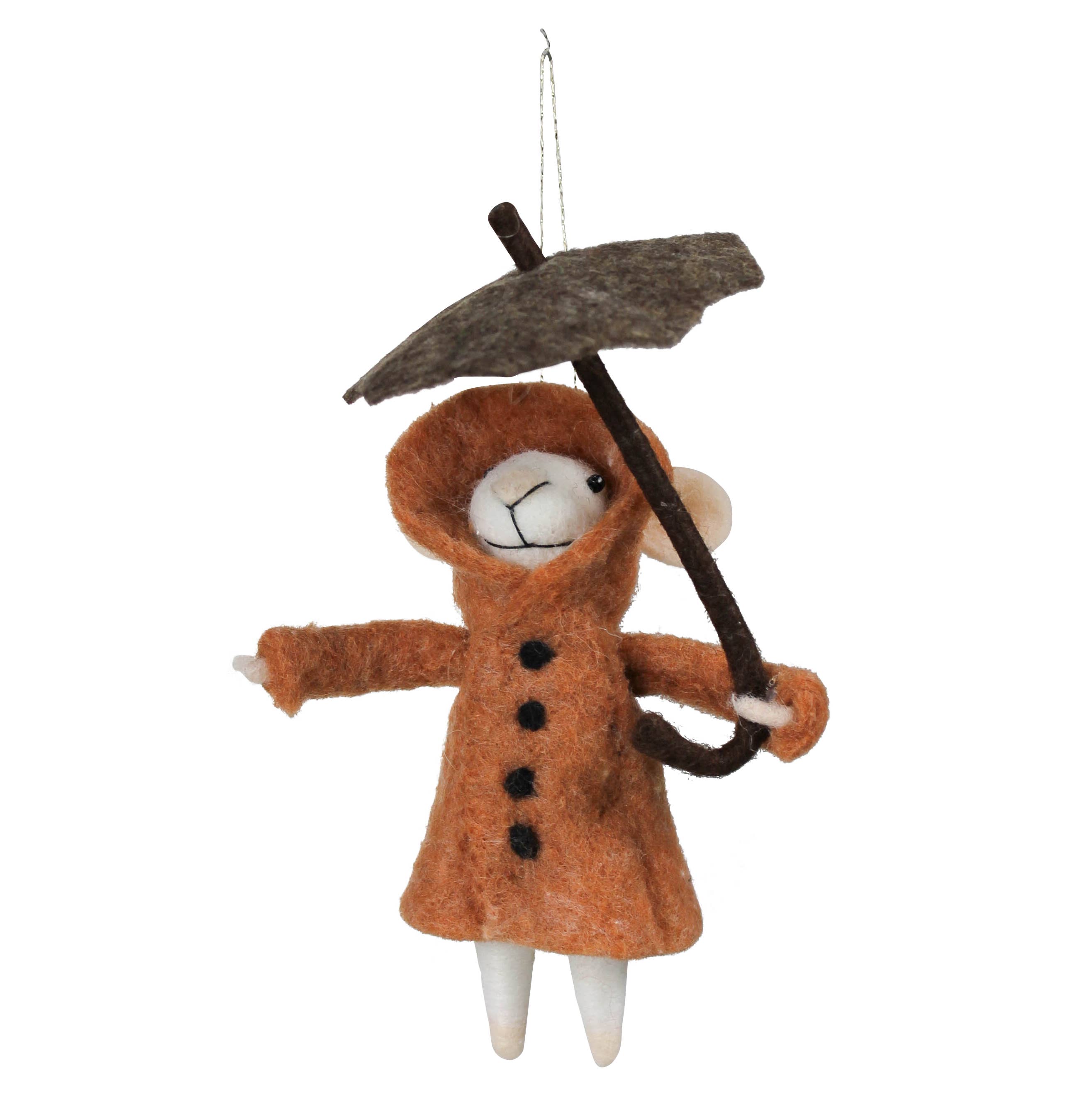 HomArt - Wholesale Ornament - Girl Mouse with Umbrella Ornament, Felt1