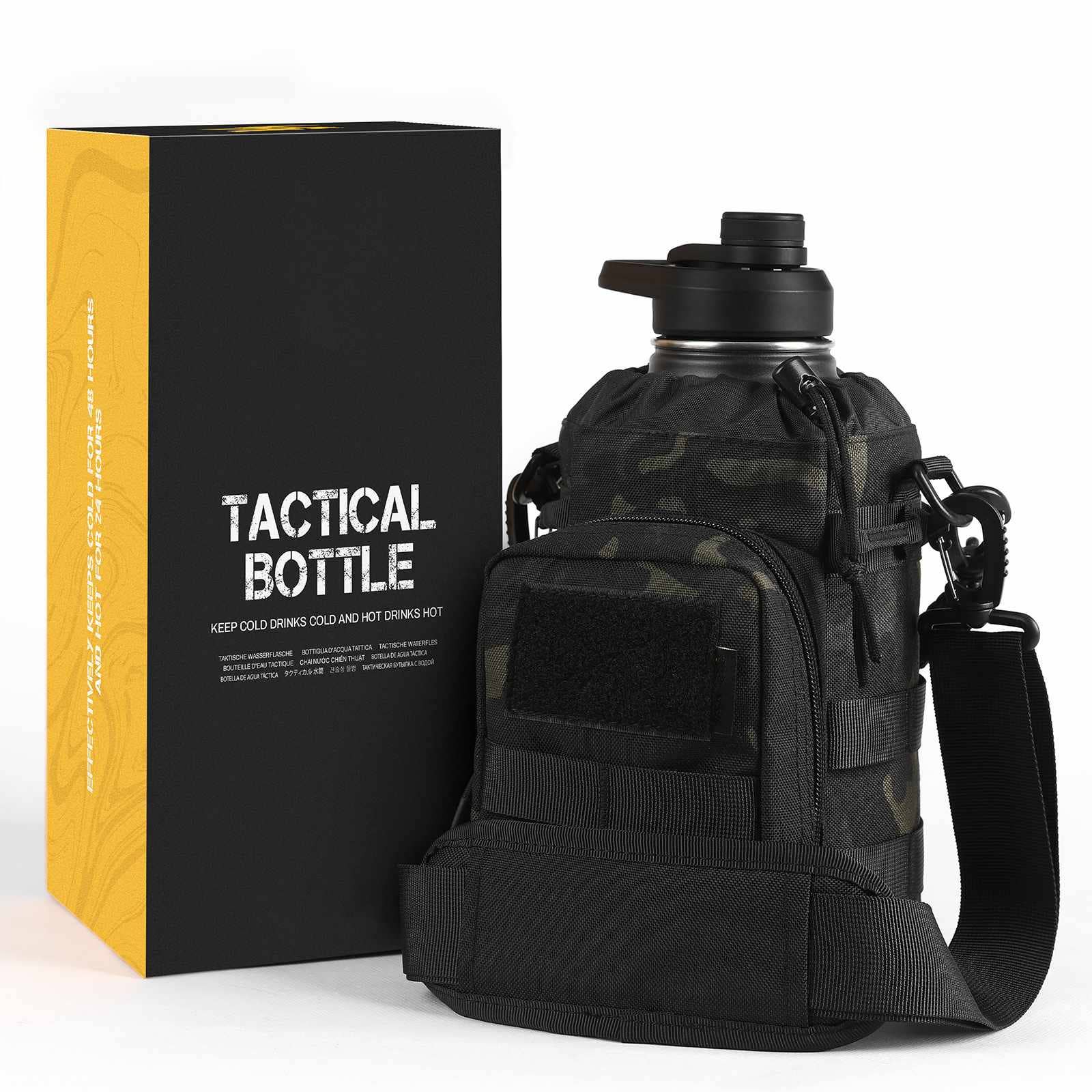 Antarctica Outdoors - Wholesale Water Bottle - Votagoo 64Oz Half Gallon Stainless Steel Insulated Tactical Water Bottle with Metal Military Water Bottle Tactical Carrier Bag26