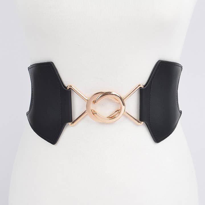 3AM BY H&D ACCESSORIES - Wholesale Belt - Women's - Faux Leather Wide Elastic Belt