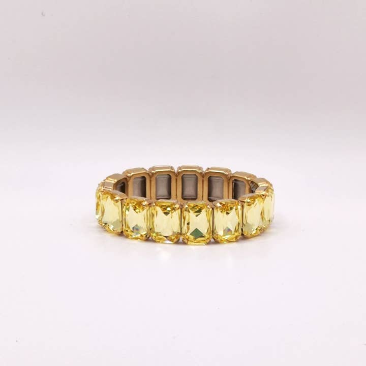 Elastic Lux Octagonal Stones Bracelets - Jonquil Otp for wholesale by QUÉ MÁS JEWELS