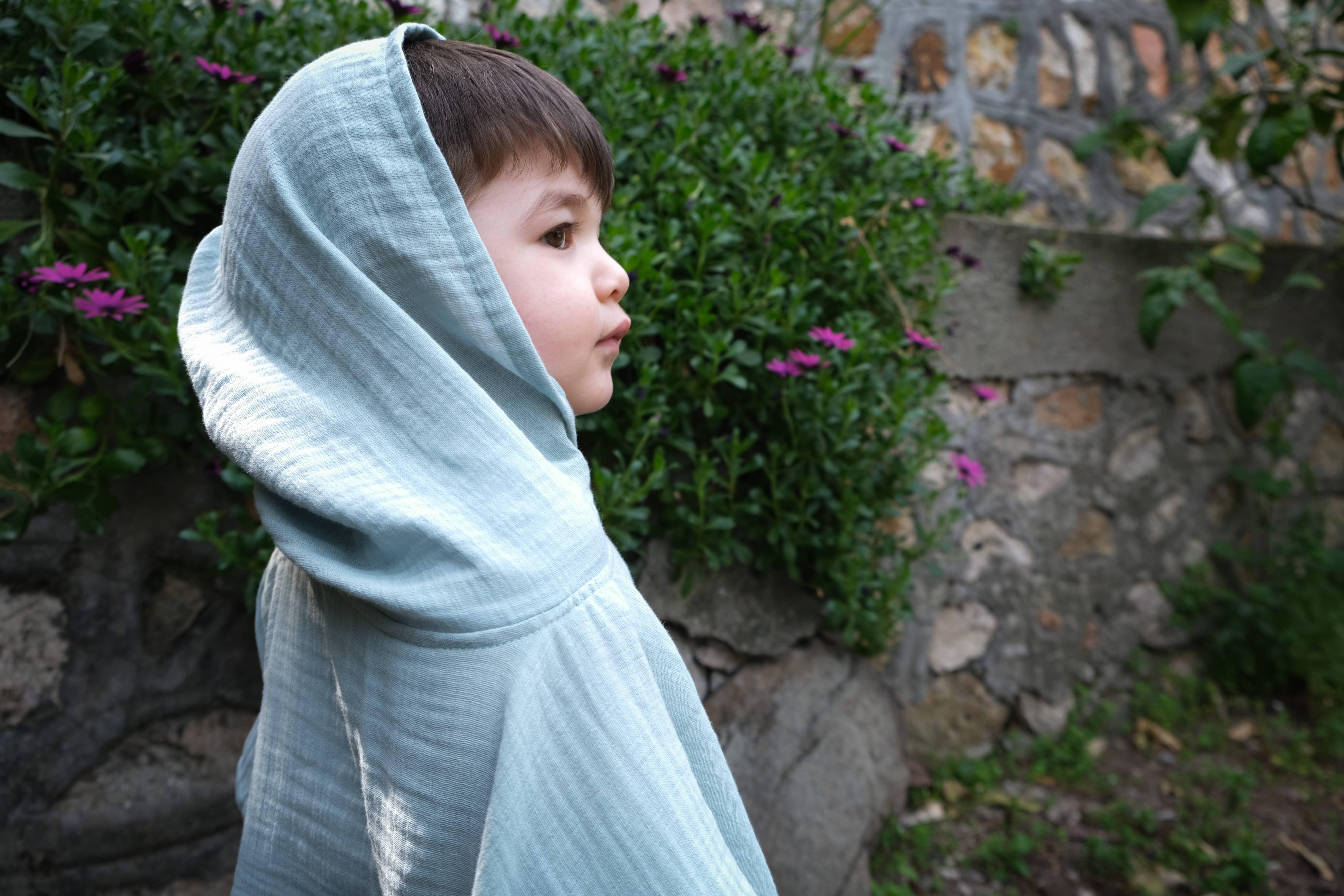 TwoMamas - Wholesale Poncho Towel - Kids & Baby - BABY   BATH TOWEL - ORGANIC MUSLIN  PONCHO - MINT1