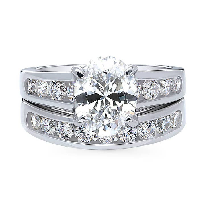 BERRICLE Sterling Sølv Solitaire CZ Forlovelsesringsæt for engroshandel hos BERRICLE