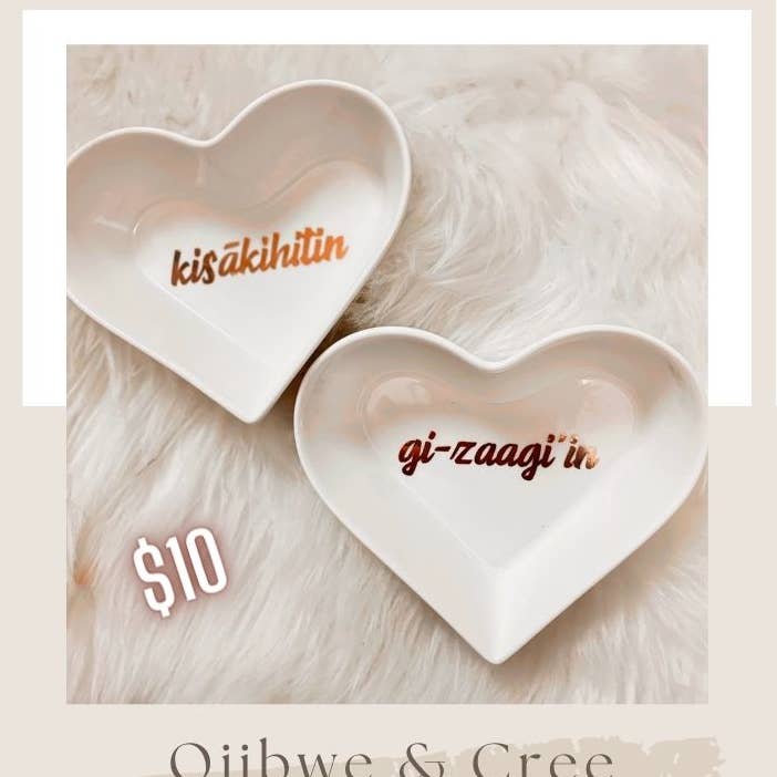I Love You - customized + Indigenized jewellery dish LIMITED for wholesale by Eagle Woman Prints