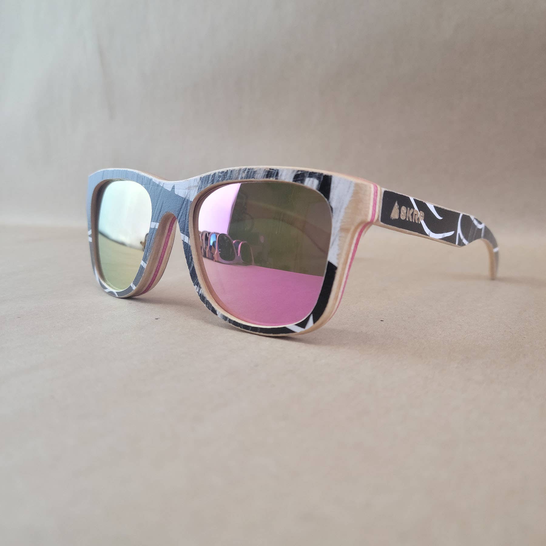 SKRP - Wholesale Sunglasses - Unisex - Recycled Skateboard Sunglasses w/ colored lenses (Wayfarer)2