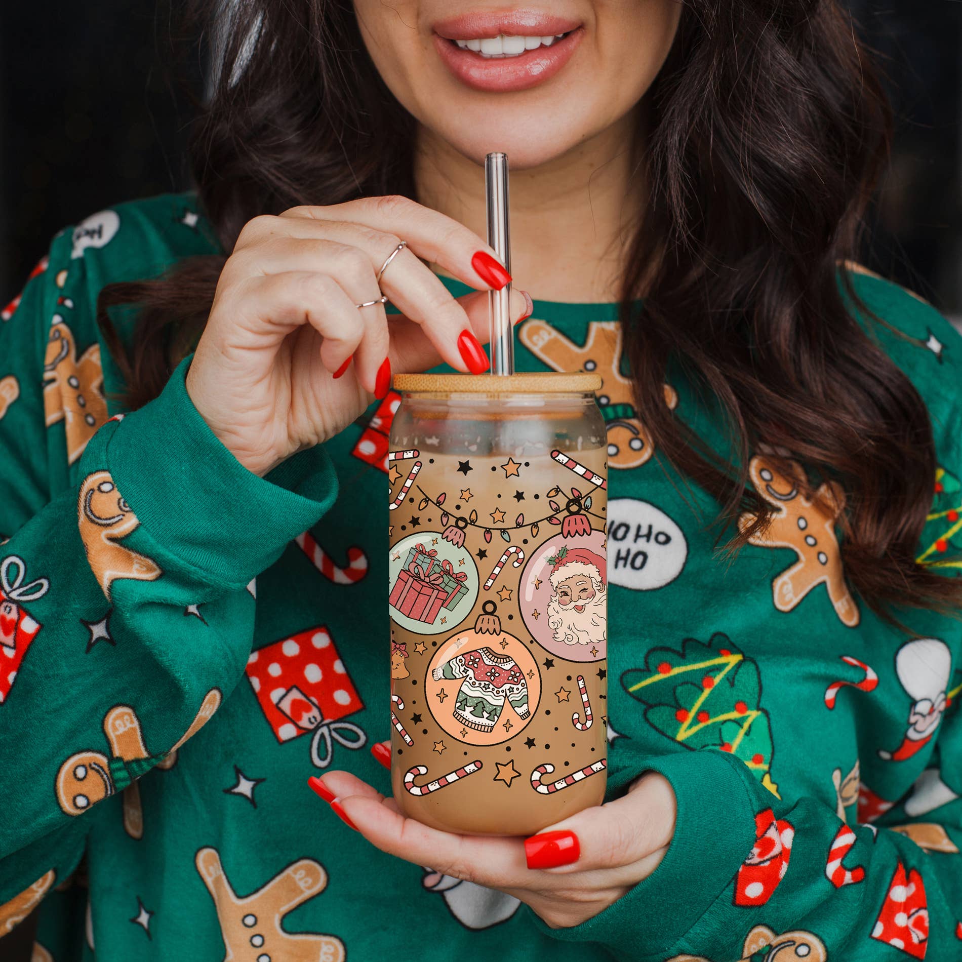 Gia Roma – wholesale Coffee mug – Sparkly Sequin Christmas Bow Decor Gift, Colorful Glass Cups37