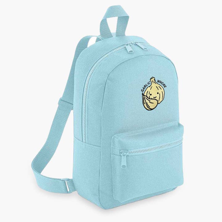 Garlic Whore Embroidered Mini Backpack for wholesale by SassySpud