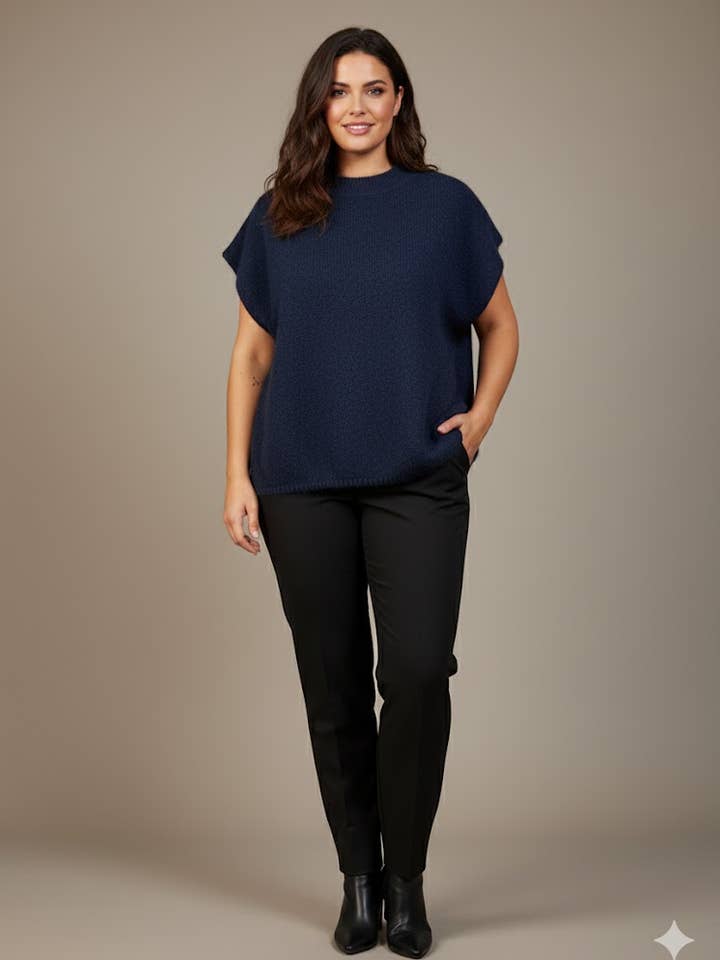 Stor storlek - Vid stickad tröja i mjukt material för wholesale av C'MELODIE