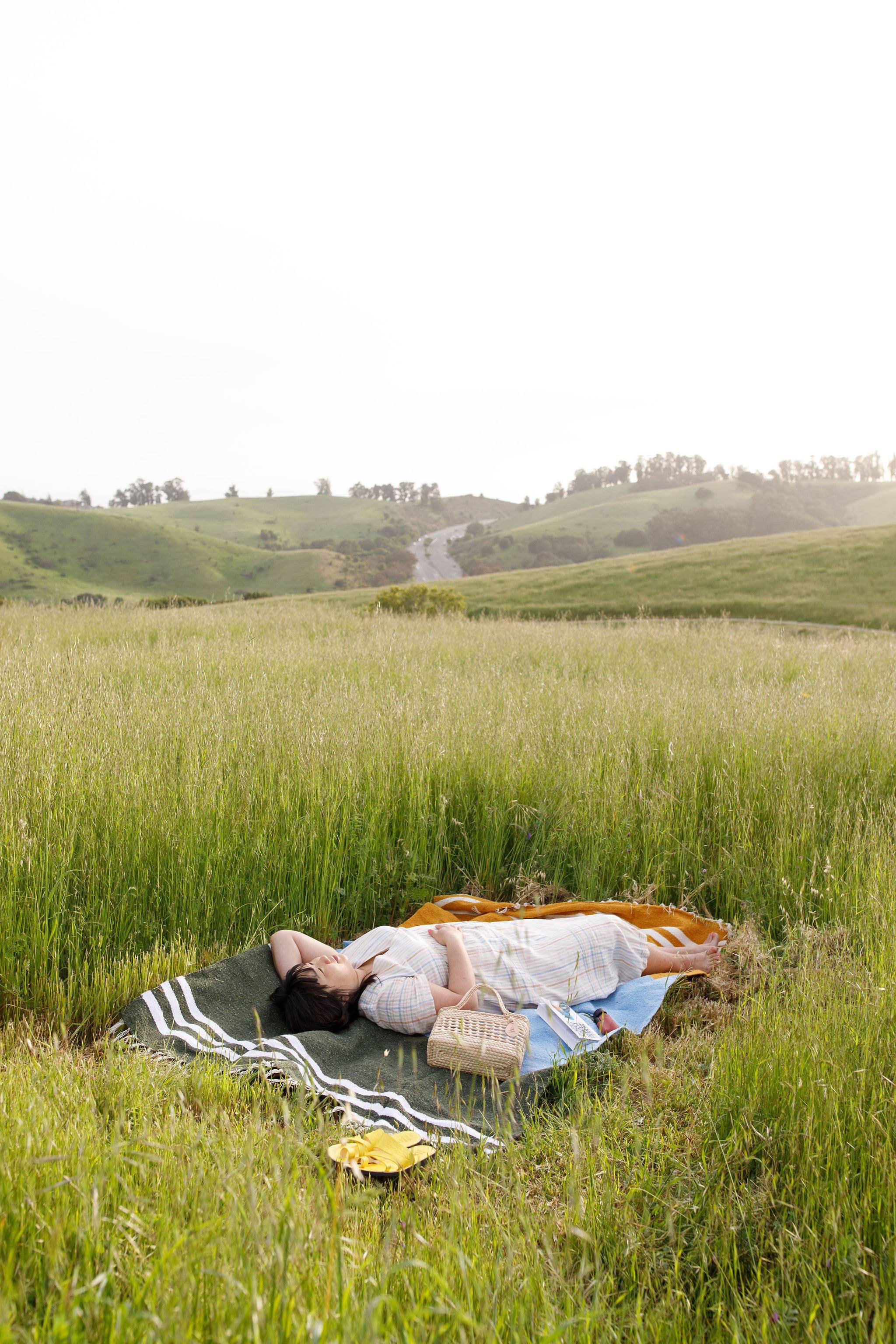 Caminito – wholesale Picnic blanket – Horizonte Lago - Blanket Roll4