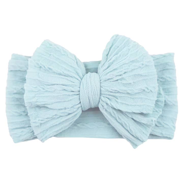 SpearmintLOVE - Wholesale Hair Bow - Baby - Cable Bow, Skylight Blue