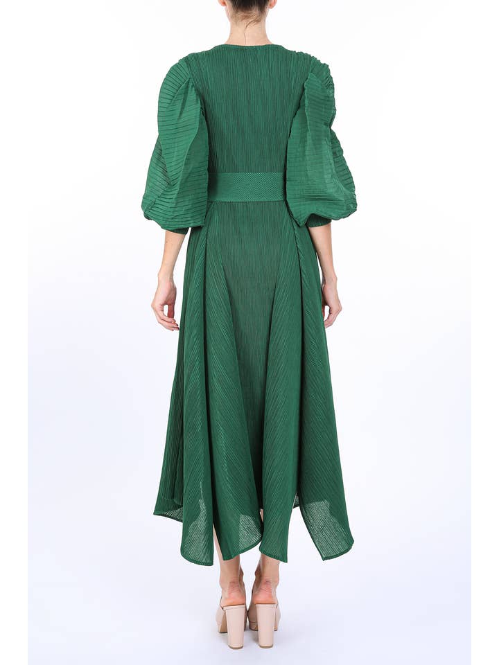 Beulah Style - Wholesale Dress - Women's - Bowtie Waist Pleats Maxi Dress
OC3780
