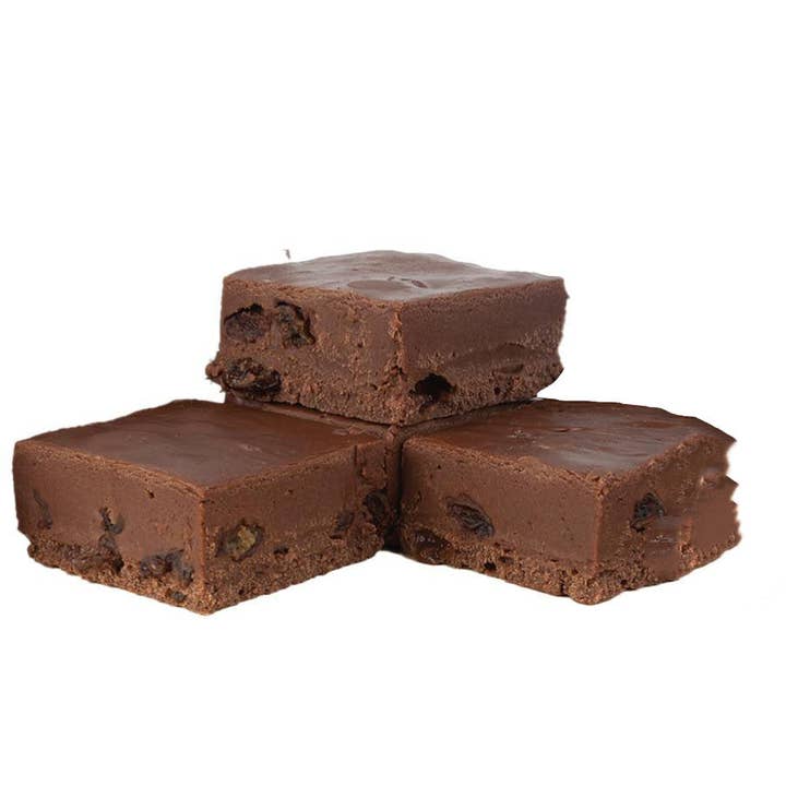 Spirit Legends Chocolate Rum Raisin Fudge (Non-Alcoholic) - 6lb Bulk Fudge Loaf for wholesale by Country Fresh Food & Confections, Inc.