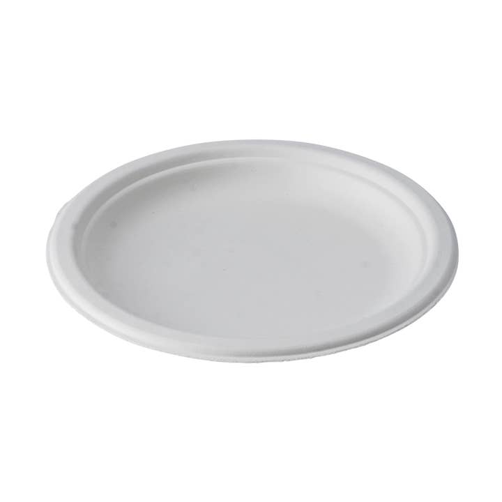 CaliWare 6" No PFAS Added Natural Bagasse Plate - 1000/Case for wholesale by CaliWare