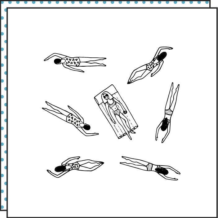 Tattoonie - Wholesale Temporary Tattoo - SWIMMING LADIES Tattoo (Pack of 2)1