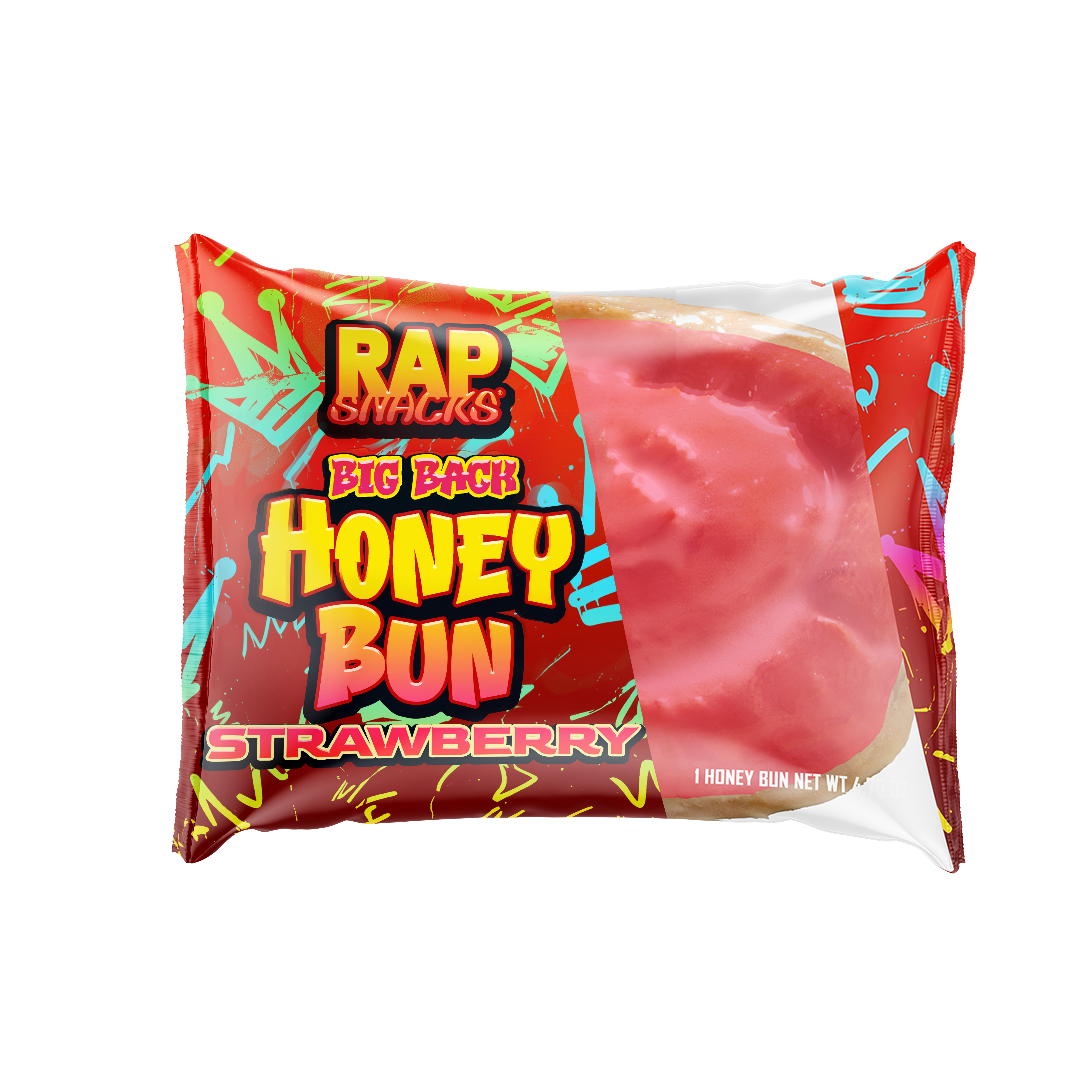 Rap Snacks – Cookie por atacado – Rap Snacks Big Back Pãezinhos de Mel e Morango (134g)1