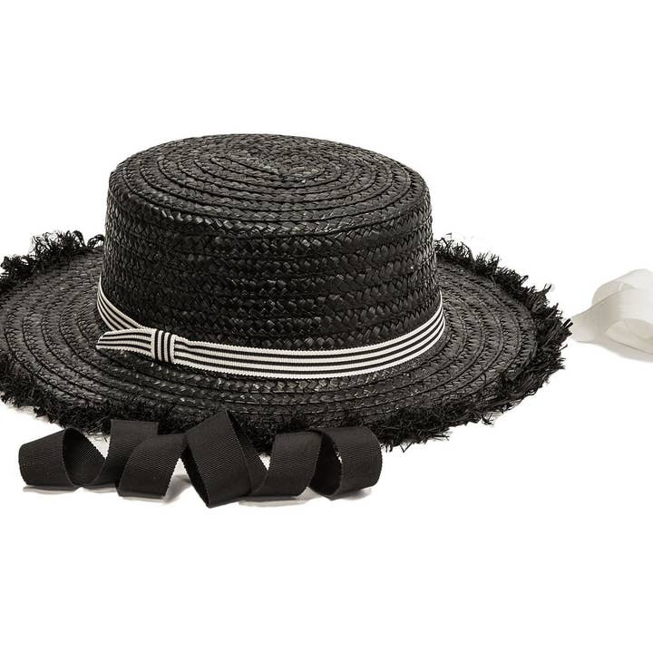 Giovannio - Vendita all'ingrosso Cappello di paglia - Donna - Cappello di paglia nero Stanton per donna1