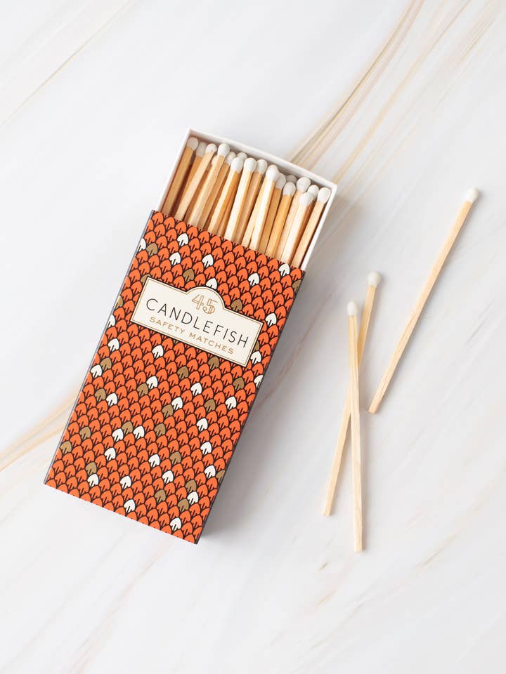 Orange Scales 4" Matchbox for wholesale by Candlefish