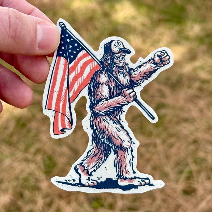 Bigfoot USA Flag Sticker (CDA Edition) for wholesale by IdaWholesale