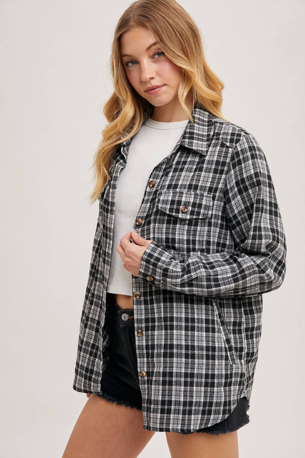 Bluivy - Wholesale Shirt - Women's - BUTTON DOWN PLAID SHIRT WITH POCKETS - 4TH OF JULY1