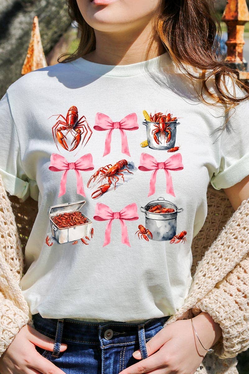 COLORBEAR – Großhandel T-Shirt (Grafikdruck) – Damen – Grafik-T-Shirt mit Flusskrebs-Coquette19