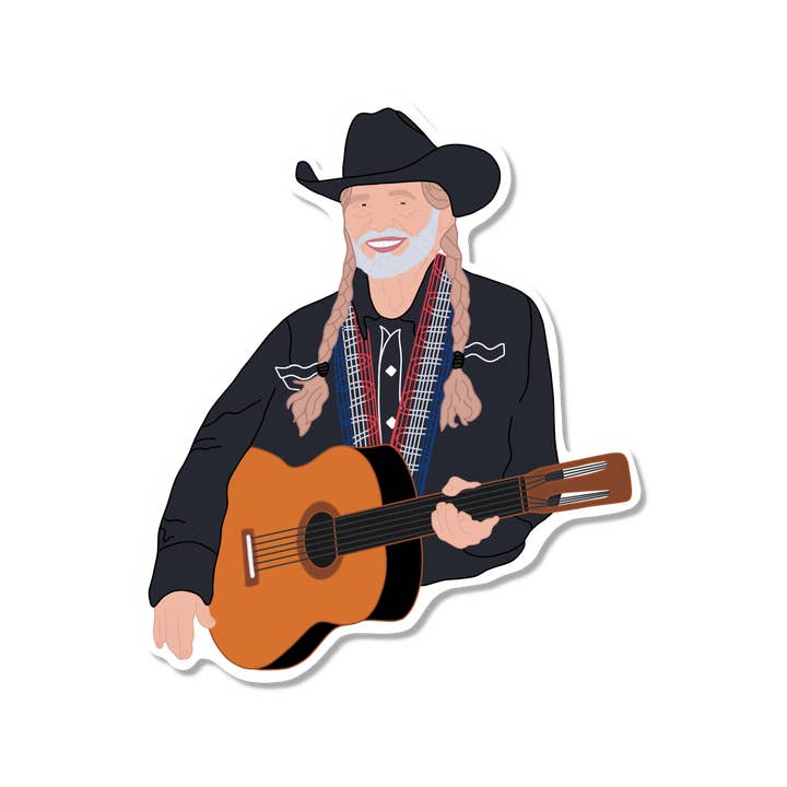 Willie Nelson Sticker for wholesale by Patches and Pins
