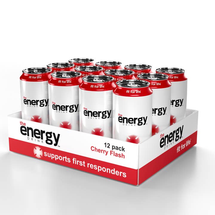den Energy Drink™ Cherry Flash 12-pack för wholesale av Puriva Nutrition