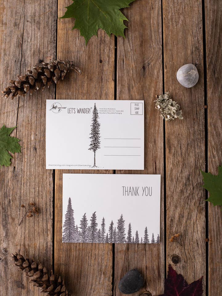 Bedankt Trees Briefkaart voor wholesale door Drawn to Ecology