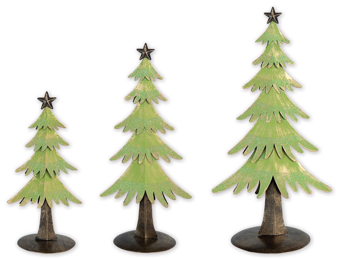 Sunset Vista Designs - Wholesale Christmas Decoration - Merry & Bright 9",12",14" Evergreen Tabletop 3 piece set2