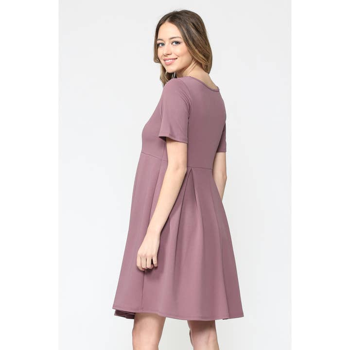 Hello Miz - Wholesale Dress - Maternity - Pleated Round Neck Maternity Skater Dress13