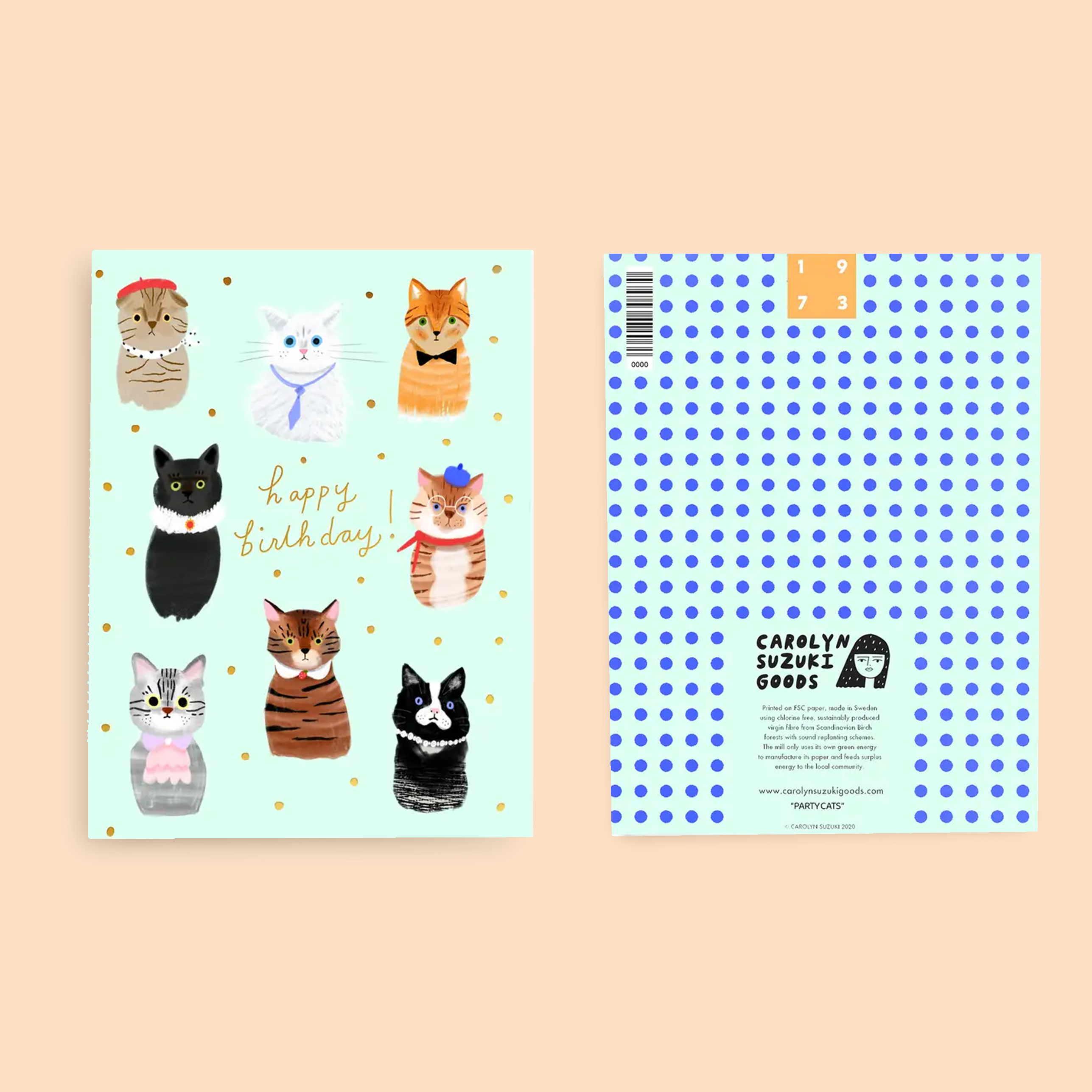 Carolyn Suzuki - Wholesale Birthday Card - PARTY CATS - Birthday Card1