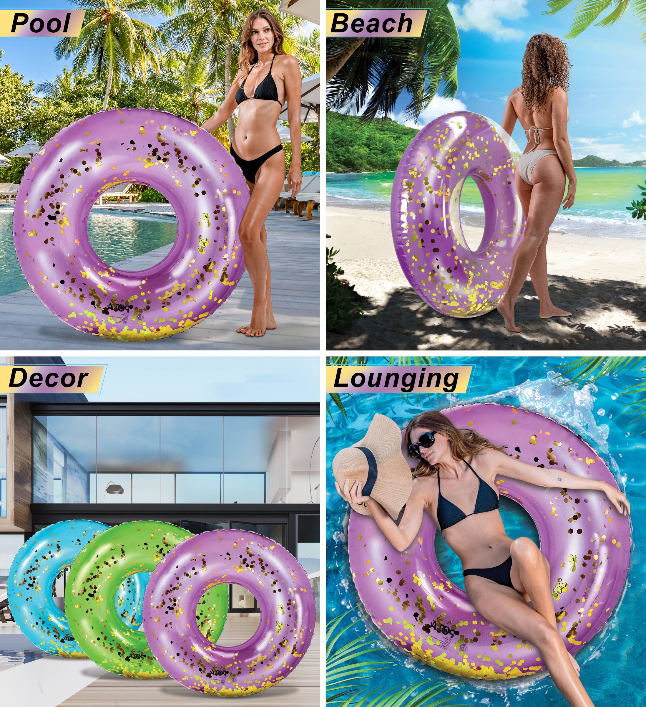 Cota Global - Vente Jeu gonflable - POZA - GÉANT 48 POUCES TUBE - VIOLET OR2