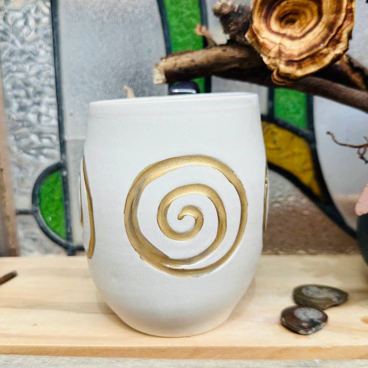 Carys Martin Ceramics - Wholesale Coffee Mug - Amethyst Sun and Moon Crystal Mug2