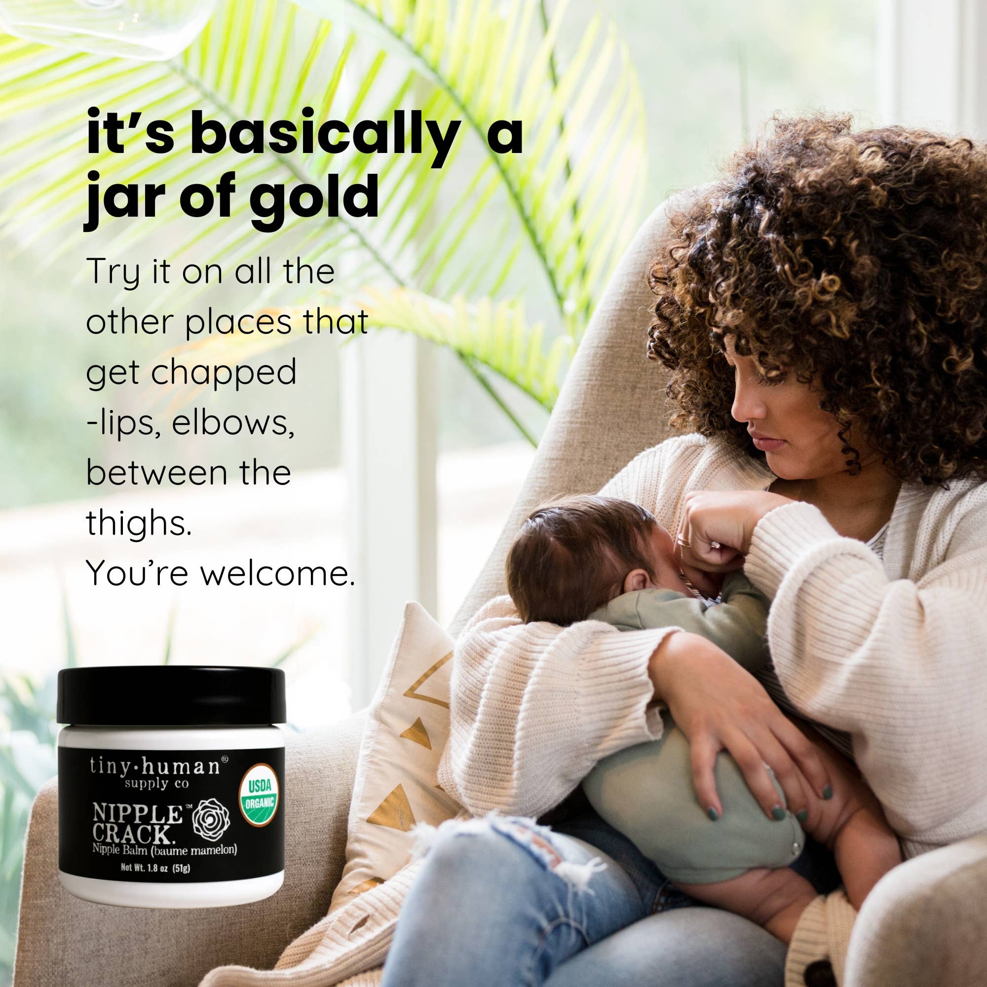 Tiny Human Supply Co. - Vente Crèmes pour les mamelons - Maternité - Baume à mamelons biologique Nipple Crack™ 1,8 oz7