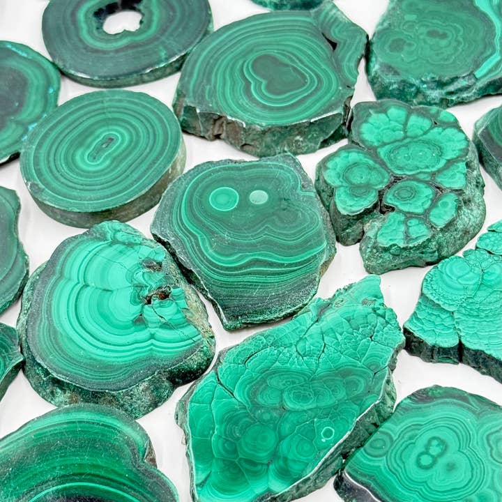 Fette di Malachite - 5 Pezzi per la vendita all'ingrosso da parte di Funky Stuff