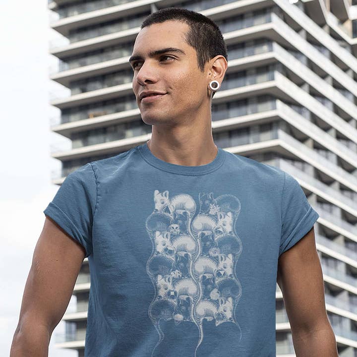 12 Mice Made To Order Men T-Shirt - Faded Denim for wholesale by symbolika