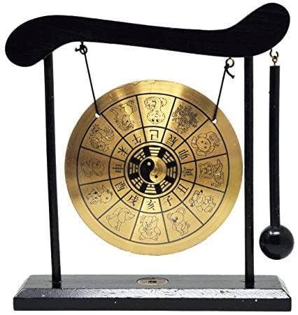Mandala Crafts – Großhandel Tischdeko – Mudra Crafts Miniatur Zen Art Orientalisch Asiatisch Büro Home Desktop Mini Decor Gong Gong Chime (Sternzeichen)0