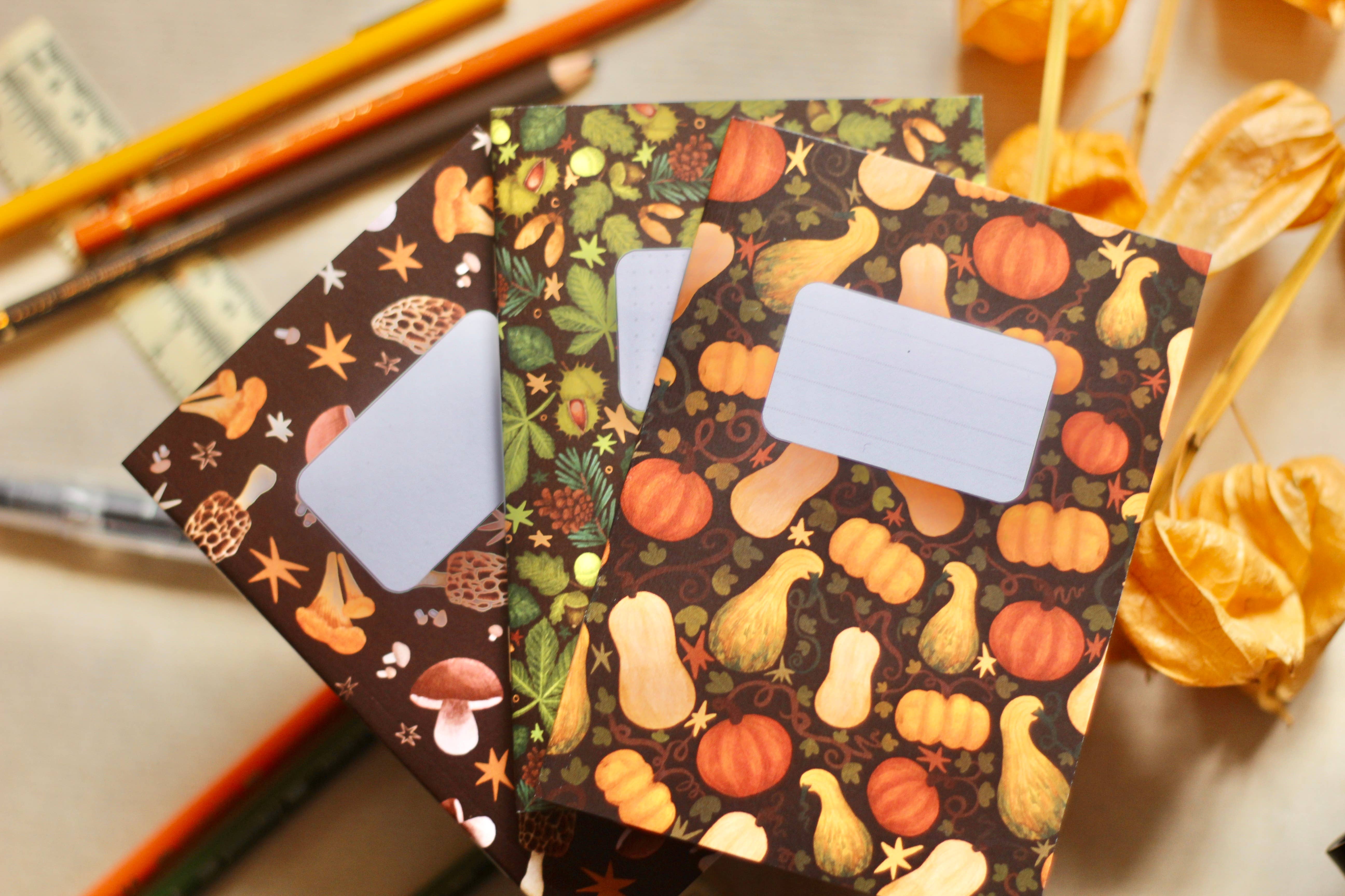 Josie Makes Stuff – Großhandel Notizbücher – Satz von drei herbstlichen A6-Taschenheften4