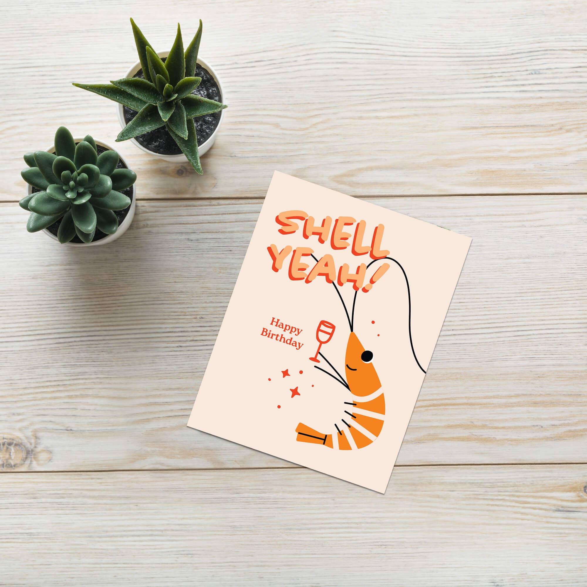 Cute Asian Cards - Wholesale Birthday Card - Shell Yeah Funny Birthday Card | Cute Shrimp Toast Asian Greetings5