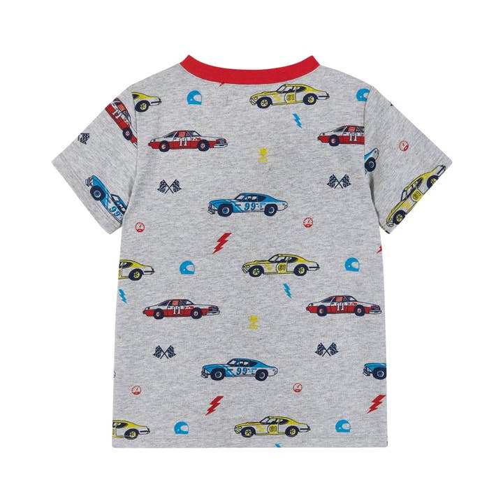 Grey Kids Race Car Print T-Shirt for wholesale on Faire