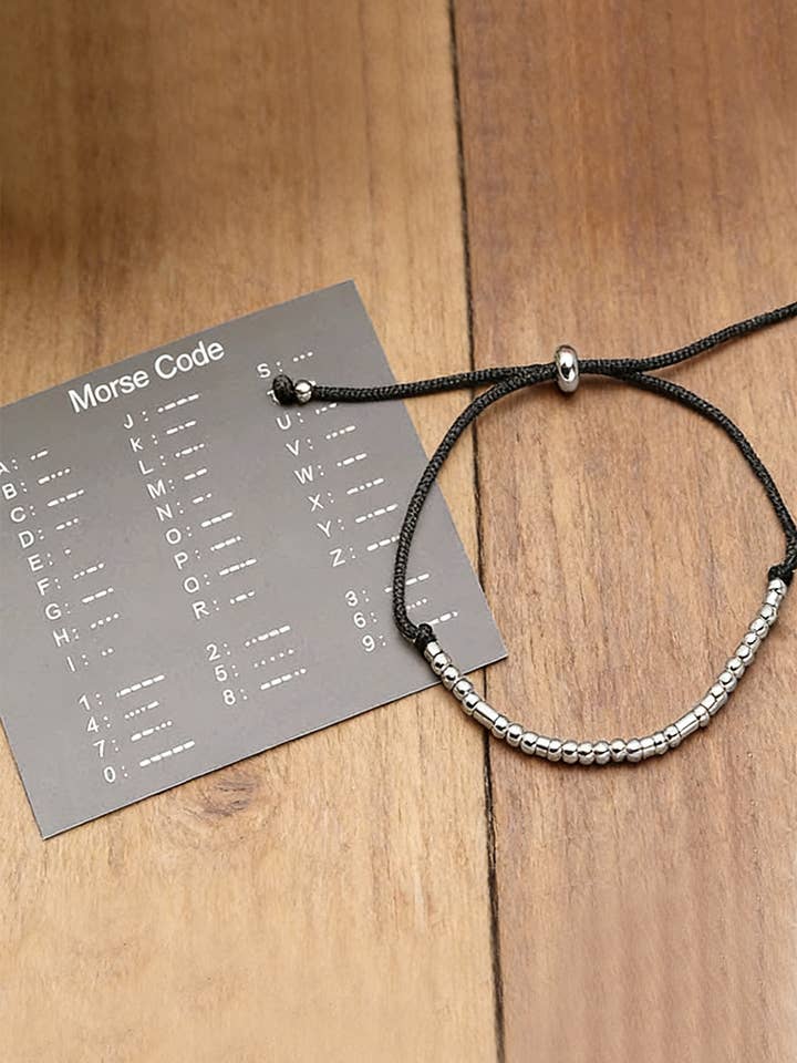 Morse Code Braided Bracelet - Secret Message Jewelry for wholesale by Islandhaze