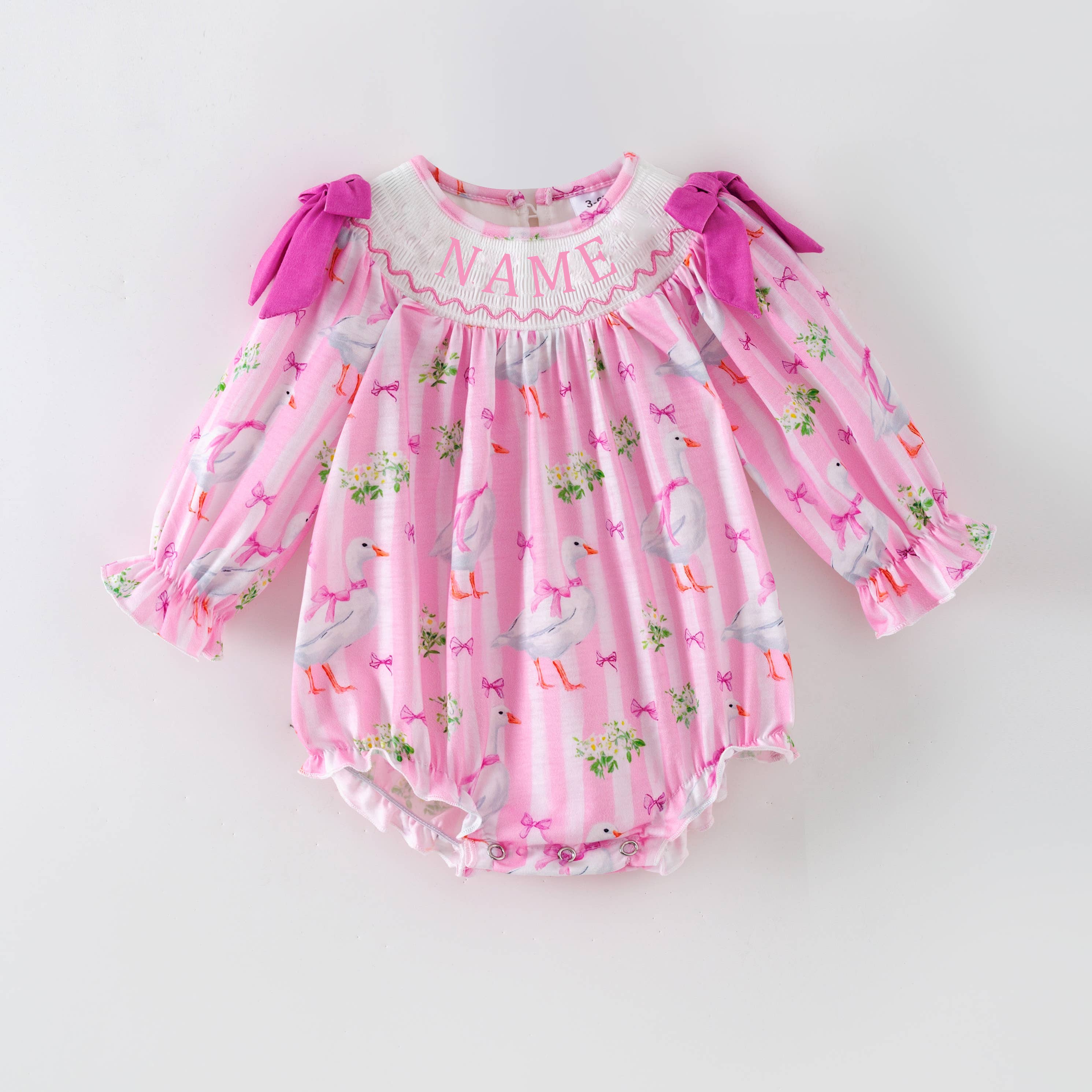 Auraquise - Wholesale Clothing Set - Baby - Kids Custom Name Gilly Goose Embroidery Smocks Sibling Clothes1