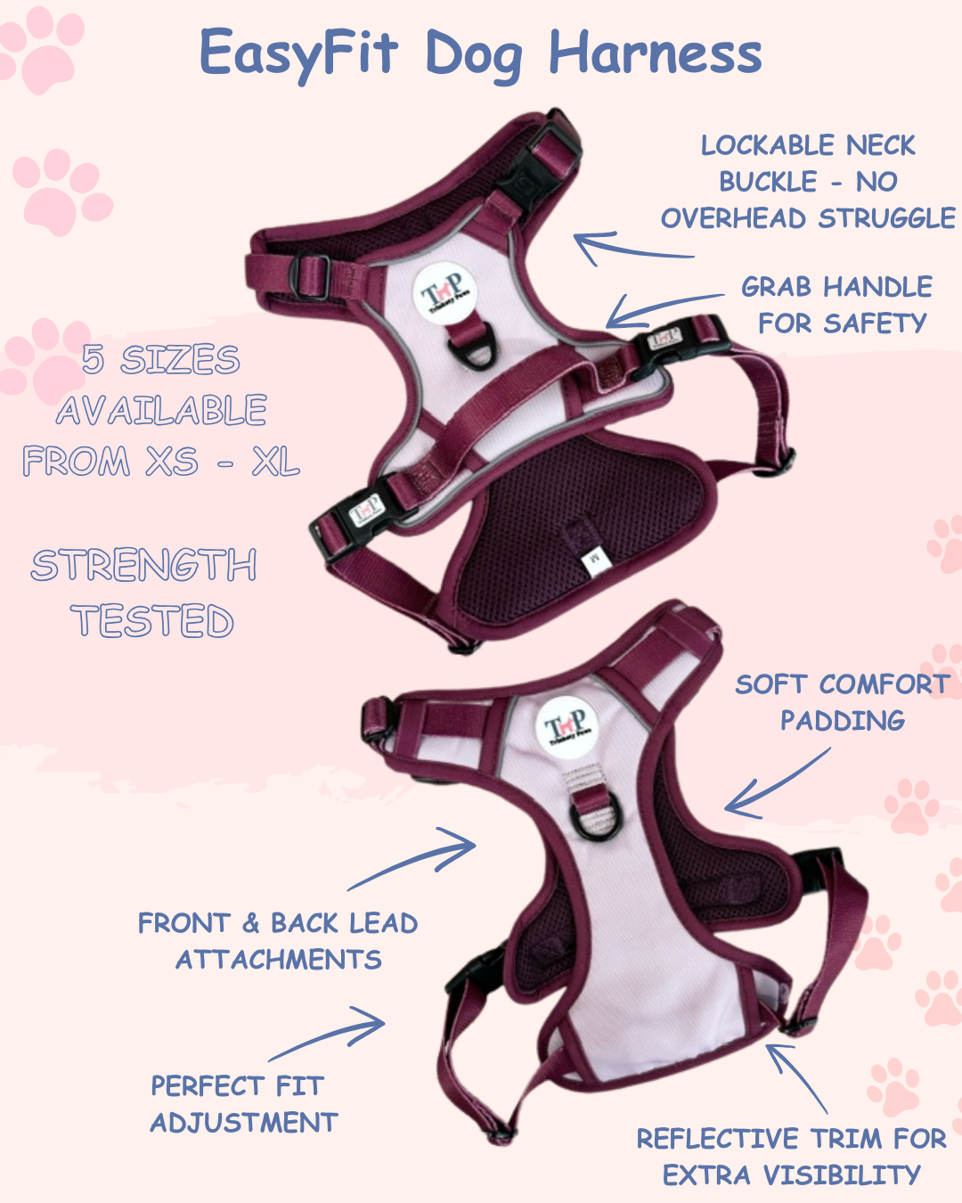 Trinkety Paws - Wholesale Pet Harness - Dog - Stormberry – EasyFit™ Dog Harness by Trinkety Paws 2