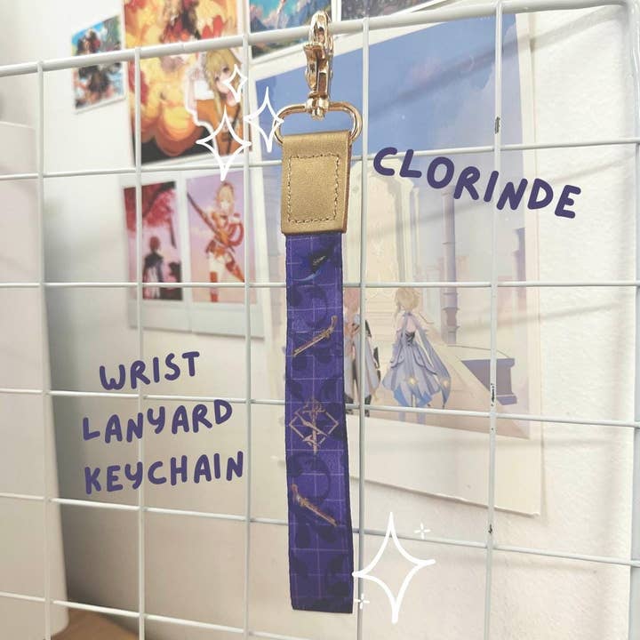 Porte-clés en cuir avec dragonne Clorinde Genshin Impact pour la vente par Studio Ayu