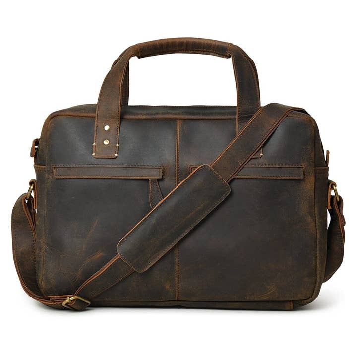 Perkins Buffalo Leather Office Briefcase for wholesale by Classy Leather Bags