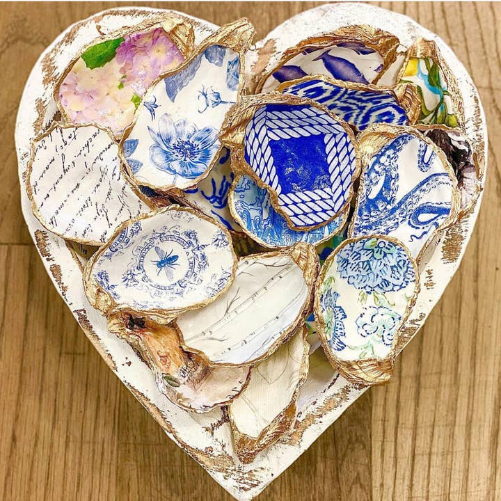 Alison Brooke Designs - Vente Plateaux à bijoux - Plat à bibelots à huîtres Hortensia1