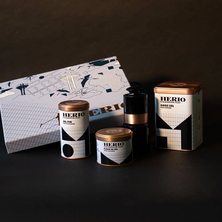 PRESTIGE GIFT BOX: THE 3 SALTS AND THE GRINDER for wholesale by HERIO