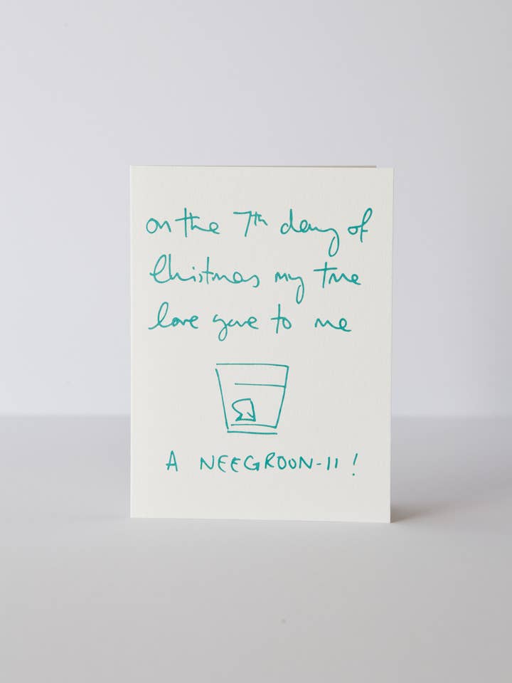 Negroni Christmas Card for wholesale by Heather Evelyn
