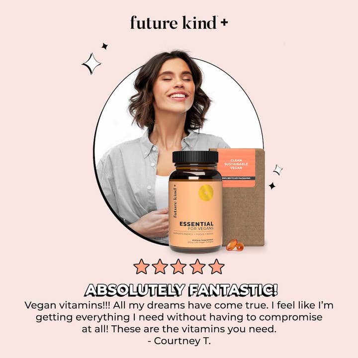 Future Kind - Wholesale Oral Supplement/Vitamin - Essential Vegan Multivitamin B12, Omega 3 & D37