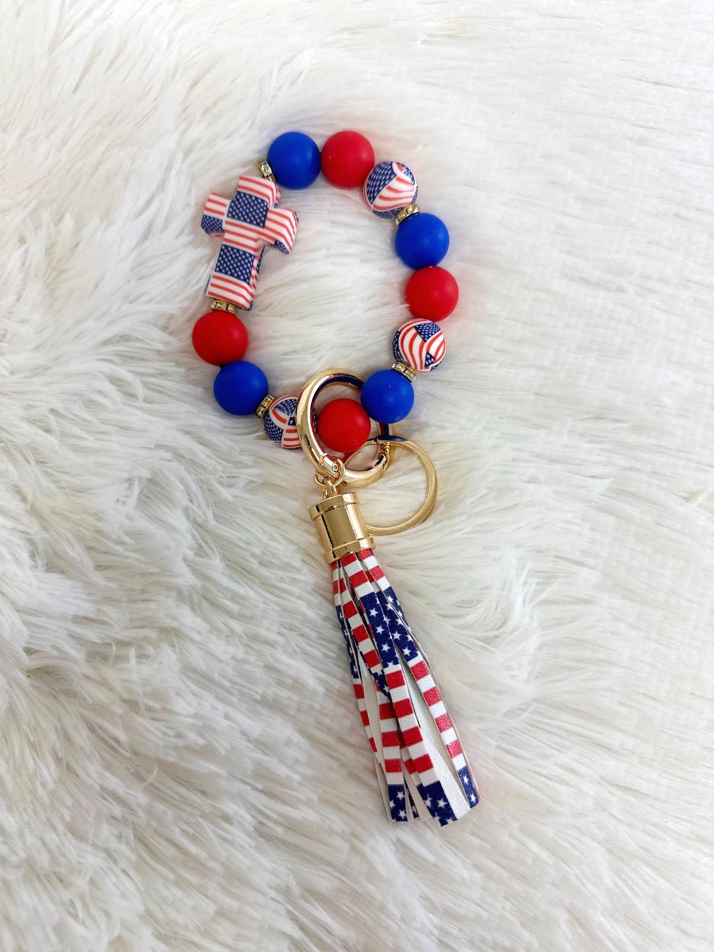 MiMi Wholesale - Wholesale Keychain Bracelet - BB139X187 Silicone Beaded Pattern Cross Keychain Bracelet0