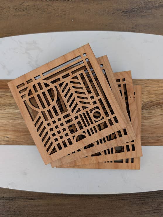 Handmade Geometric Modern Pattern Coaster (Set of 4) for wholesale by Foxwood Gifts Canada