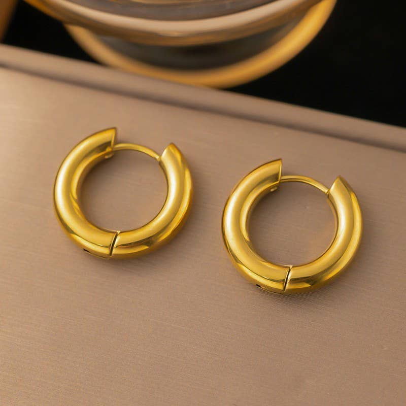 JOSSLYN by wall to wall - Wholesale Hoop Earrings - 18K Stainless Steel Tarnish Free Waterproof Hoop | 40E3684